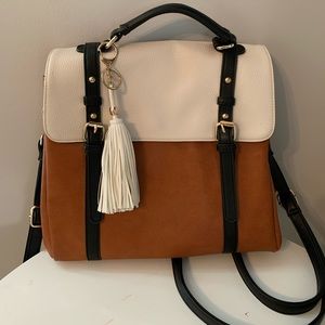 Street Level Convertible faux leather backpack